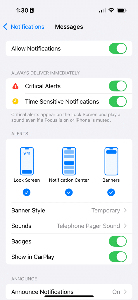 iPhone repeating text alerts — step 3