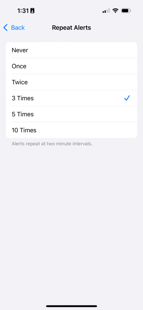 iPhone repeating text alerts — step 5