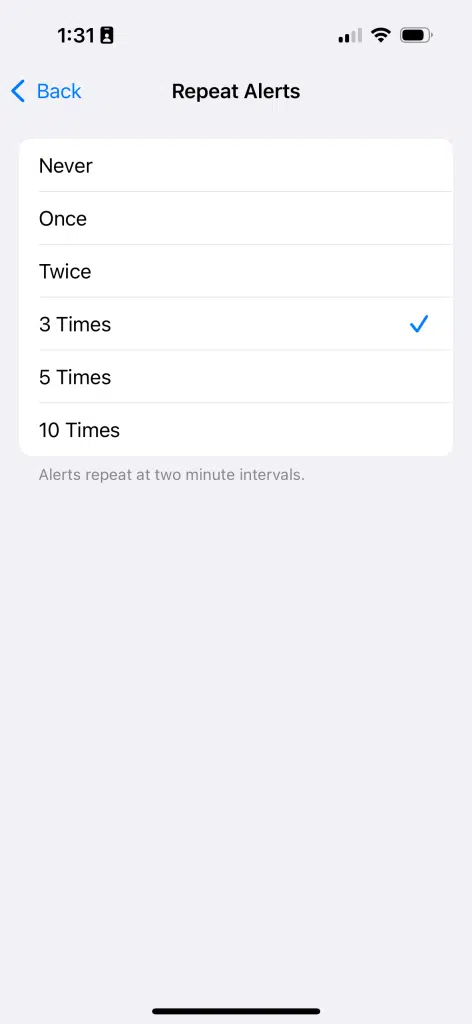 iPhone repeating text alerts — step 5