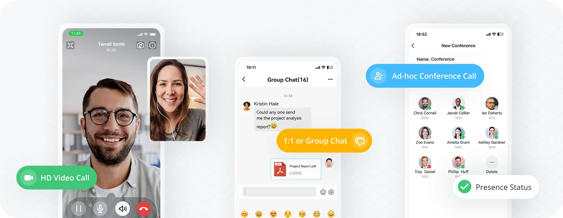 Mobile and tablet app — business phone system on iPhone, Android, and iPad