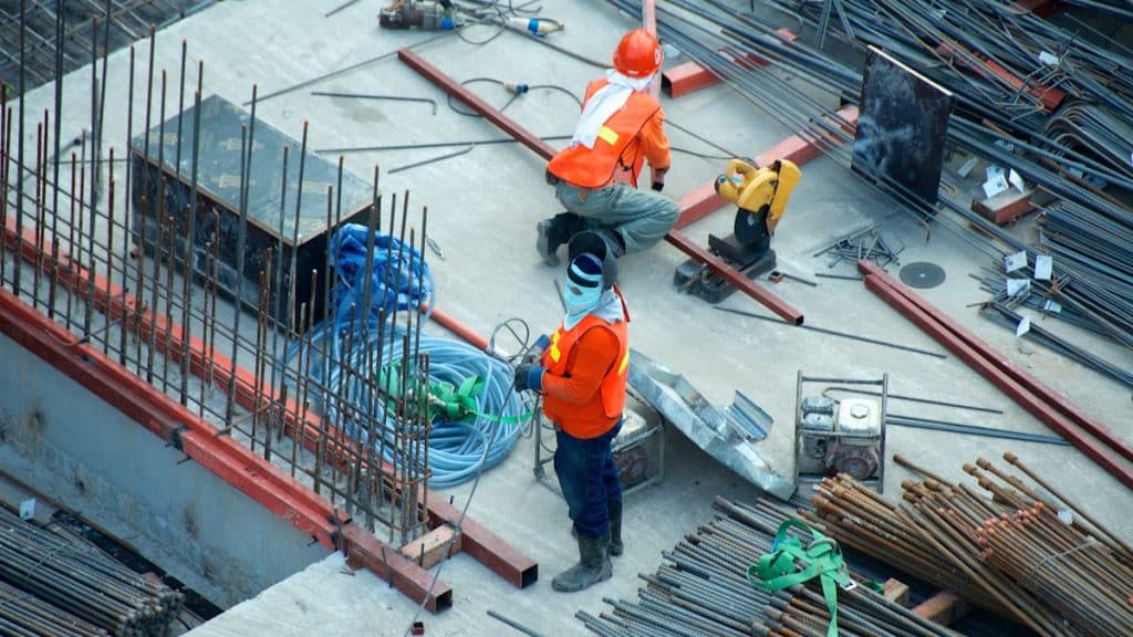 Construction company field team staying connected with business phone system